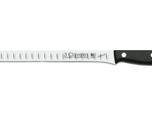 Cuchillo Jamonero Alveolado 30 Cm  Inox Tres Claveles