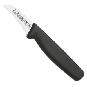 Cuchillo Mondador Mgo Polipr Negro 6 Cm Tres Claveles 1202