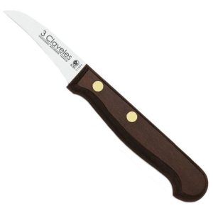 Cuchillo Mondador 6cm Inox Mango Madera Tres Claveles 1002