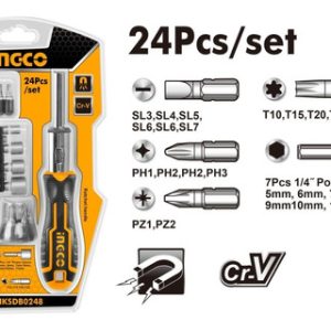 Destornillador Jgo 24 Pzas. Pta.intercambiable Ingco