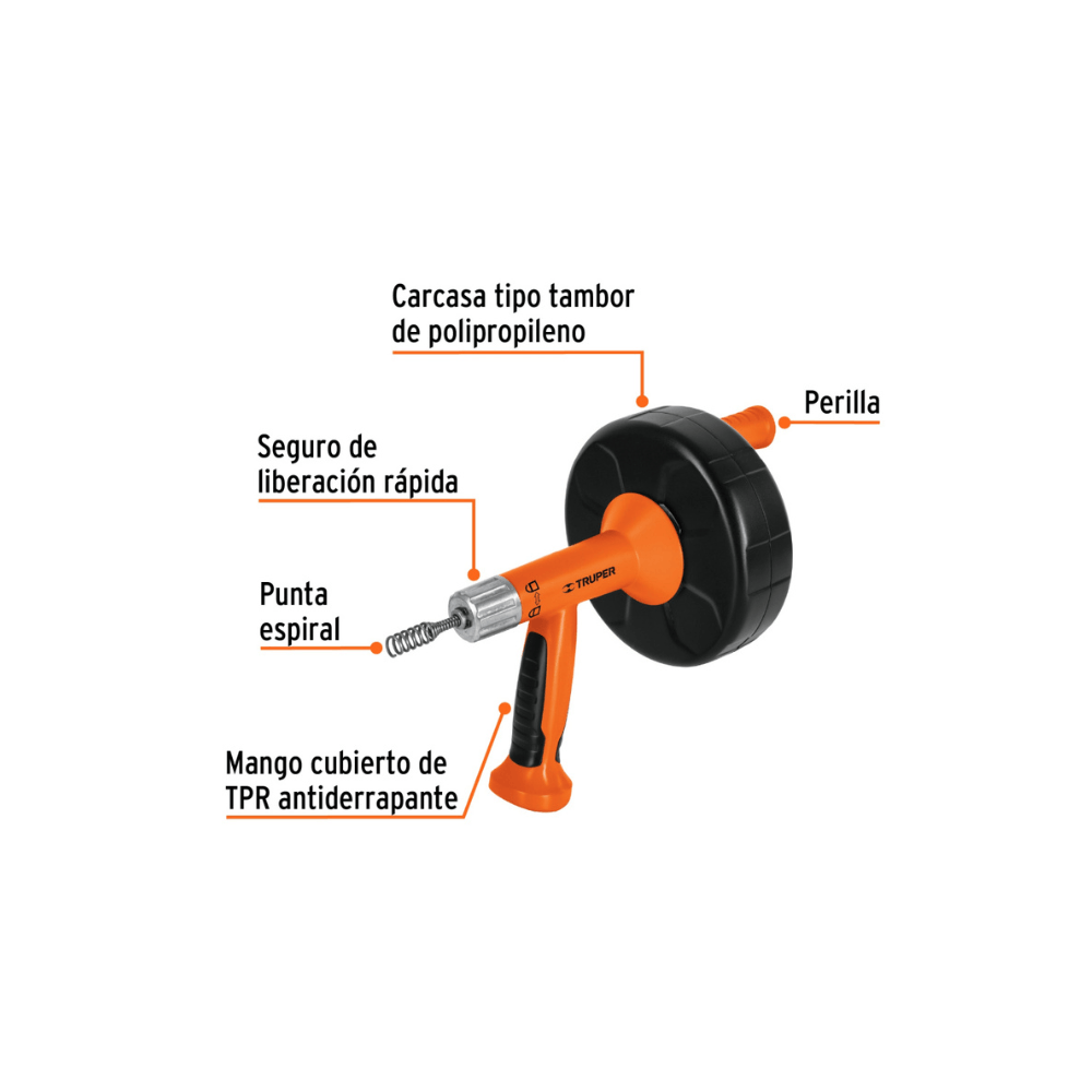 Destapador P/desague 7,6 Mtr Manual Y Taladro Deca-25x - Imagen 3