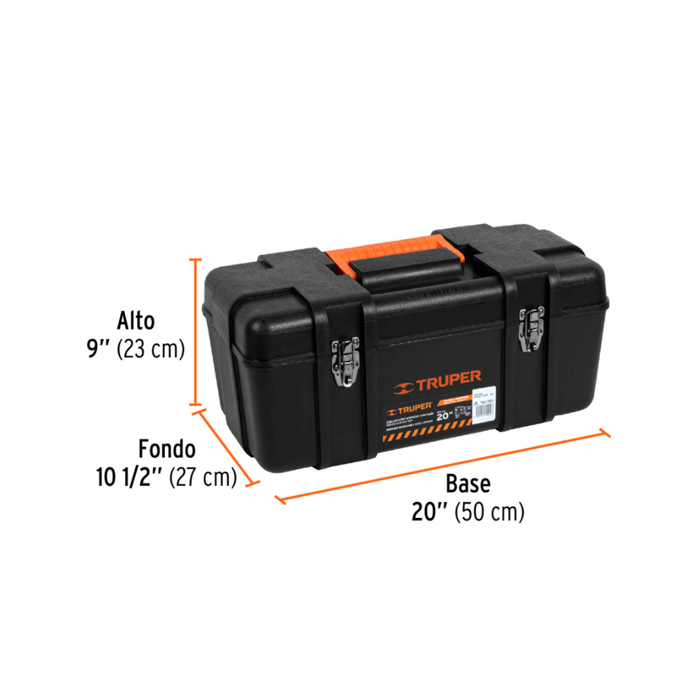 Caja de Herramientas Truper 20” Industrial Broches Metálicos y Manija Ergonómica - Imagen 2
