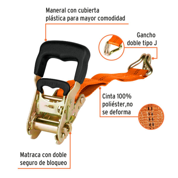 Eslinga Matraca 5 Mtrs 1.1/2 Para Max.2.250 Kg - Imagen 3