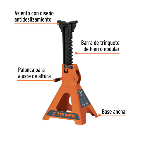 Caballete Torre P/auto 3 Ton Jgo 2 Pzas - Imagen 2
