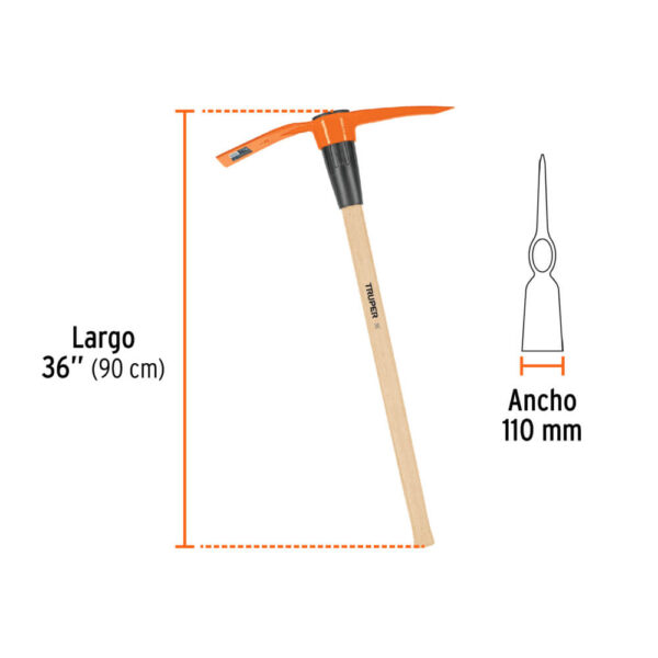 Aza hacha 5,0 Lbs Con mango Madera 36"