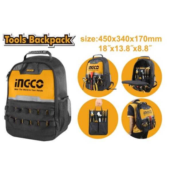 Mochila Portaherramientas Ingco 450x340x170mm