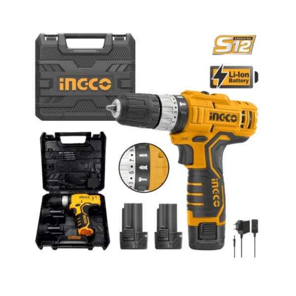 Taladro Inalámbrico 12v 2 Bat. cargador Con caja