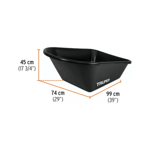 Carretilla Truper 120 Litros Reforzada Bandeja Plastica