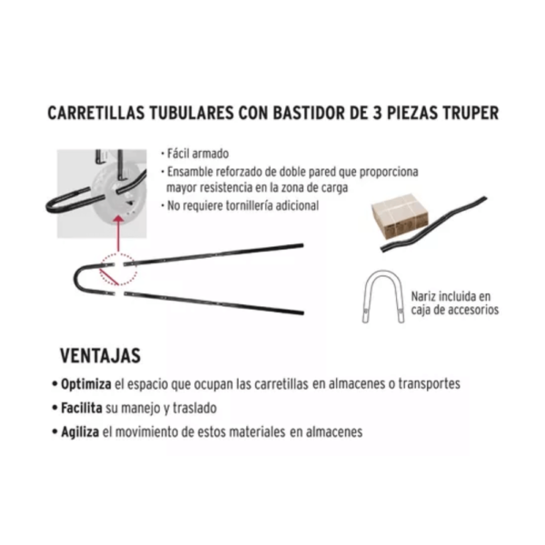 Carretilla Truper 120 Litros Reforzada Bandeja Plastica