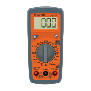 Multitester Digital Truper Profesional MUT-33 Volt.AC/DC Medición Temperatura CAT III 600V