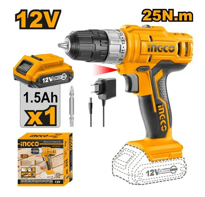 Taladro Atorn. Inalambrico 12 V + 1 Batería + 1 Cargador